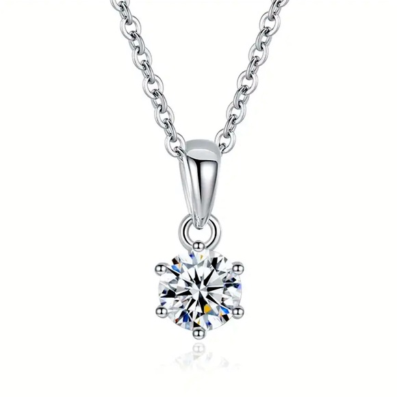 BEAUTIFUL S925 SILVER MOISSANITE NECKLACE‼️ - Picture 1 of 14